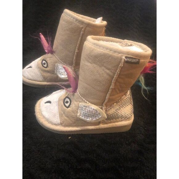 muk luks girls unicorn boots 8 8c - Picture 1 of 6